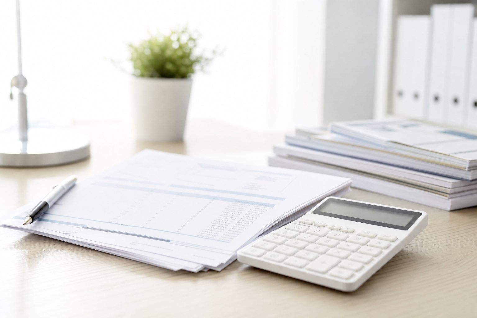 Postazione di lavoro moderna con due schermi accesi appoggiati su una scrivania ordinata